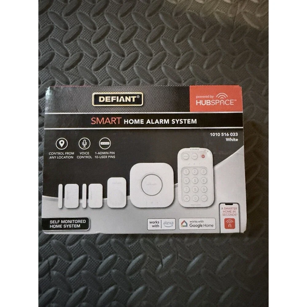 Defiant Wi‑Fi Voice Control Self Monitored Alarm Kit White 1010 516 033
